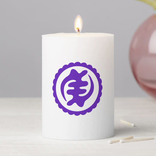 African Adinkra (Life Transformation) Pillar Candle