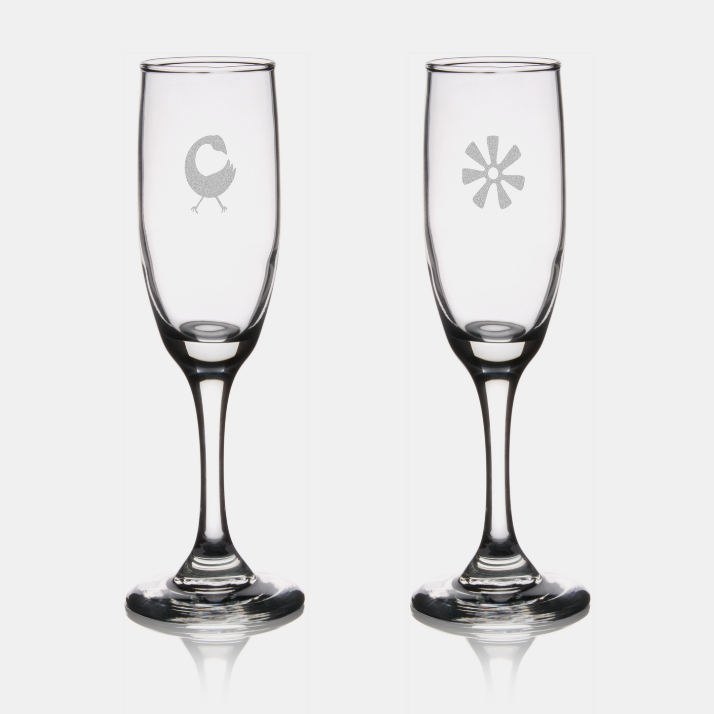 African Adinkra Champagne Flutes