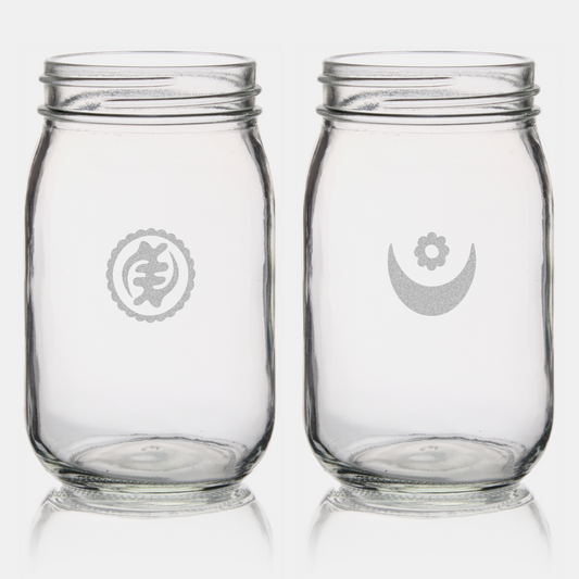 African Adinkra Mason Jars