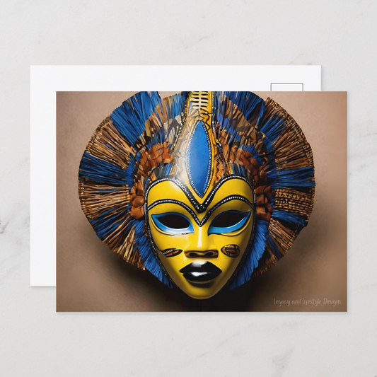 African Mask Postcard - 8ct