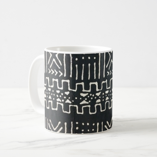 Black Mudcloth Print Classic Coffee Mug