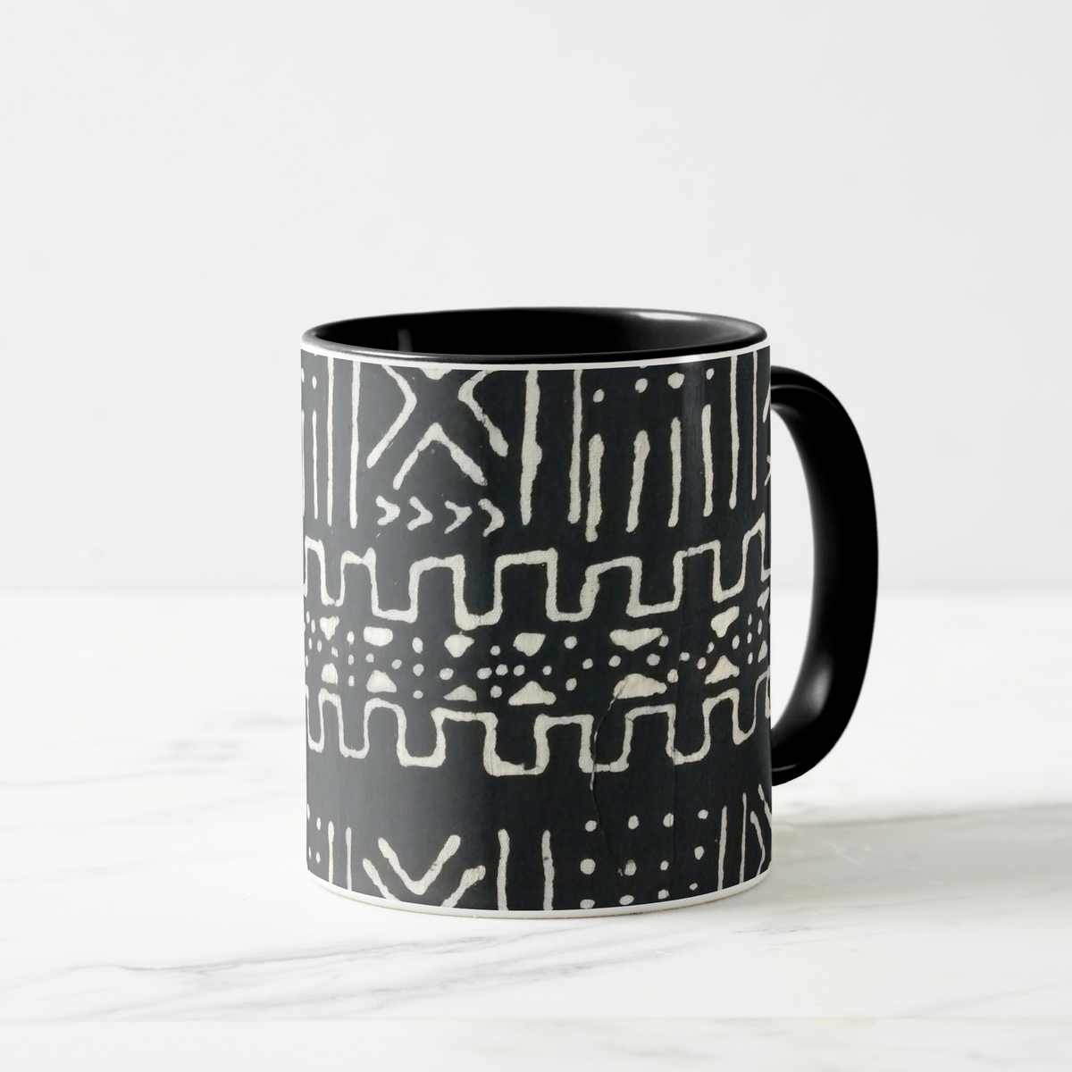 Black Mudcloth Print Combo Coffee Mug