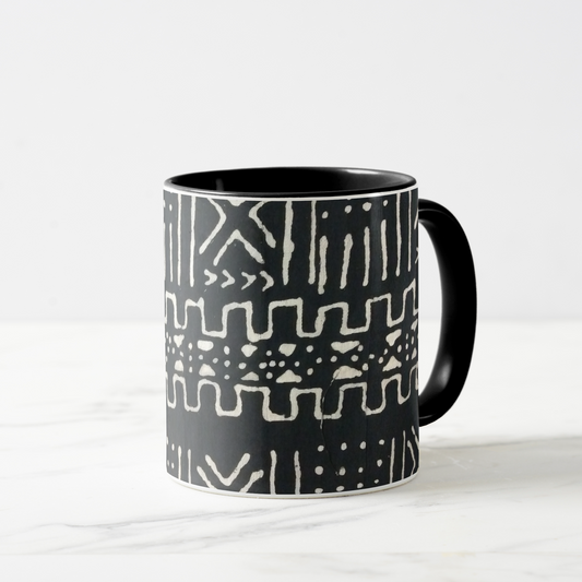 Black Mudcloth Print Combo Coffee Mug