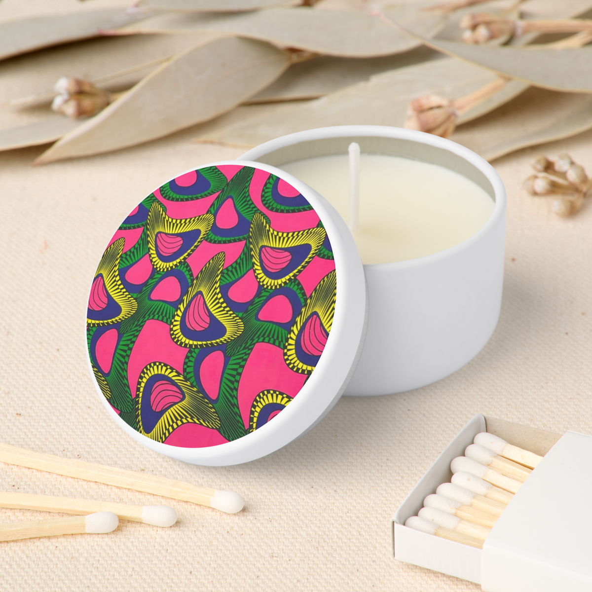 African Print Mini Candle Favors