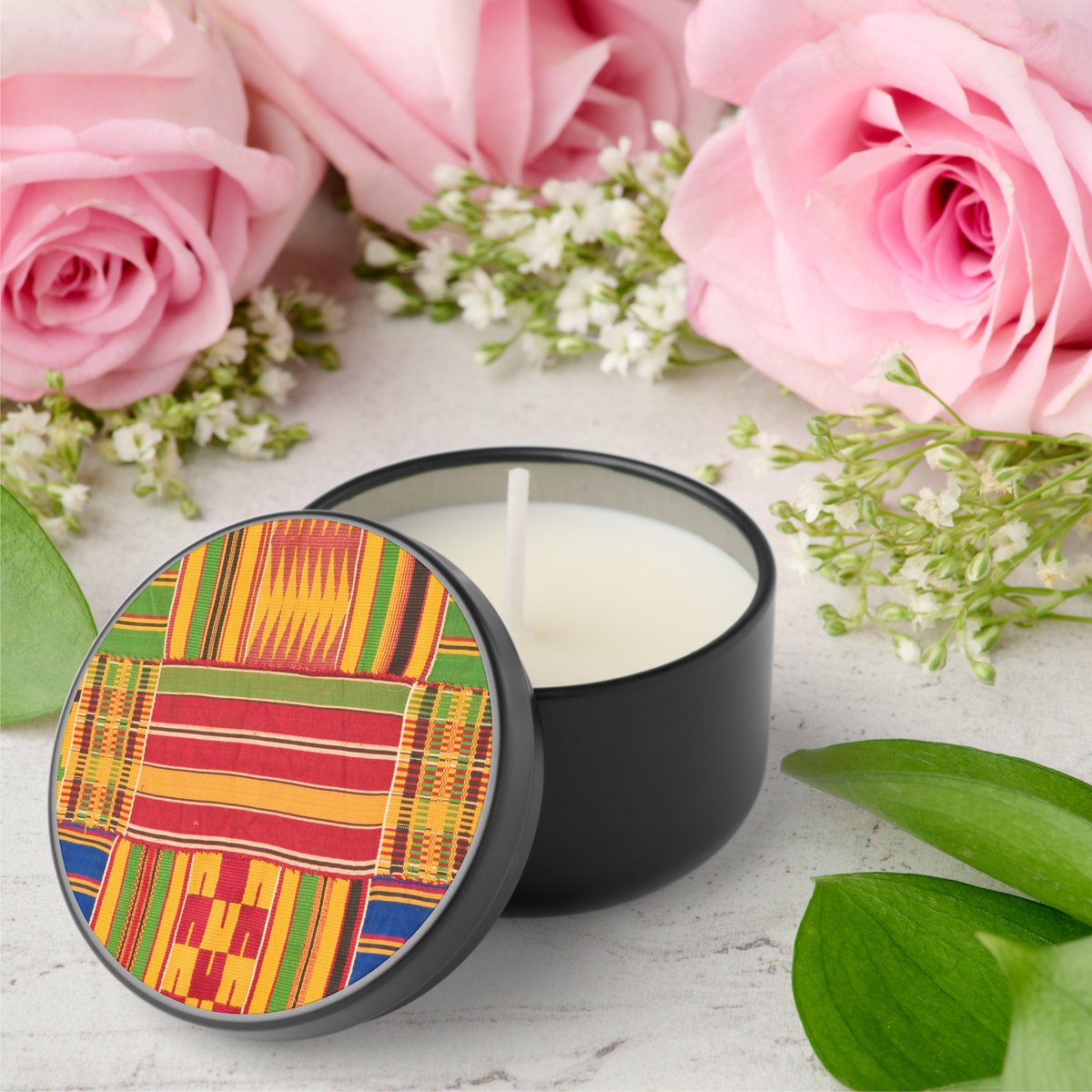 African Print Mini Candle Favors