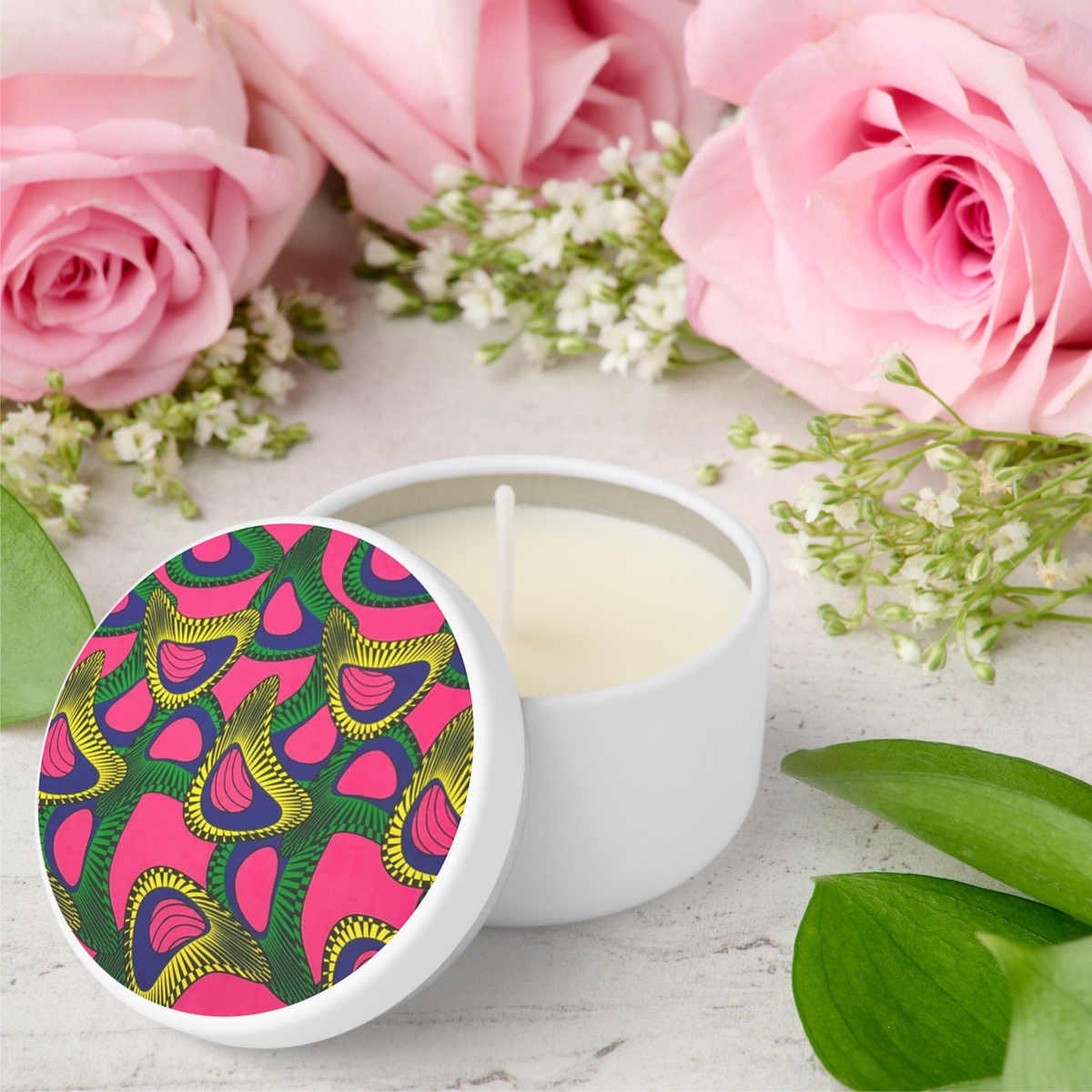 African Print Mini Candle Favors