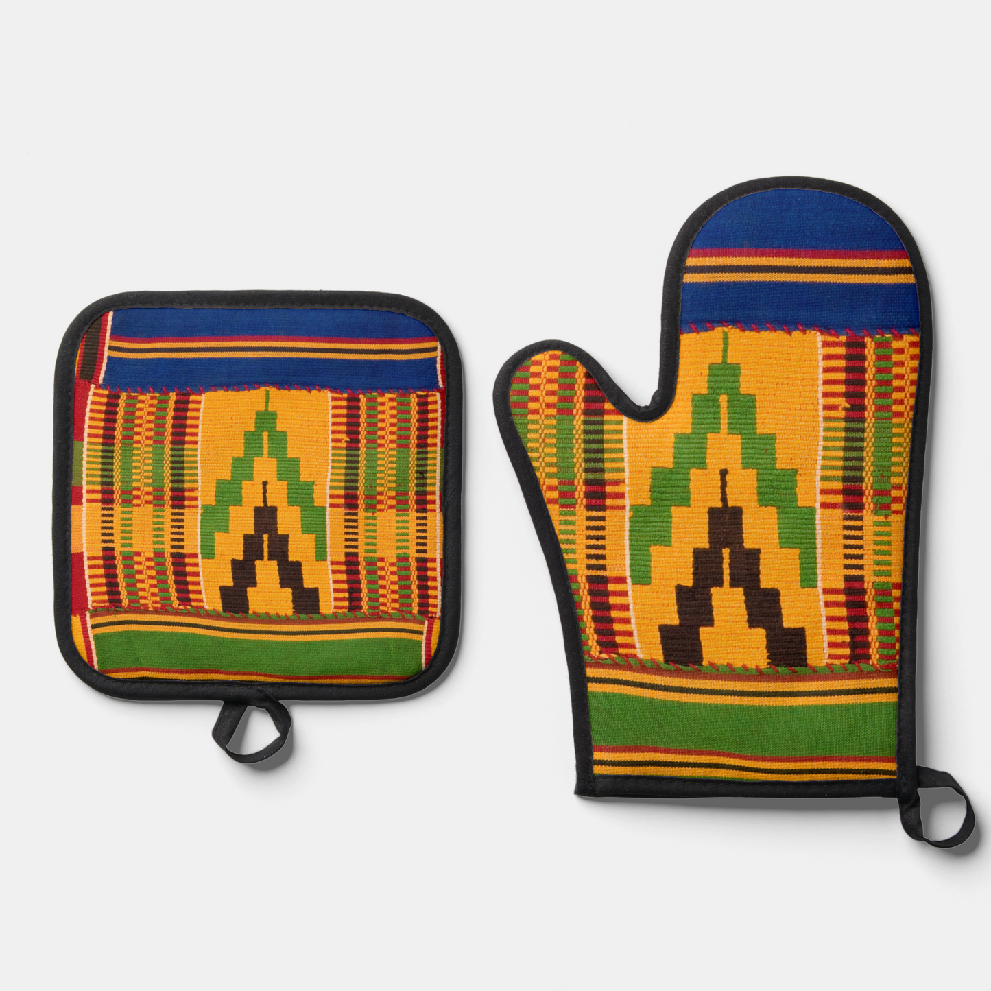 African Print Oven Mitt & Pot Holder Set