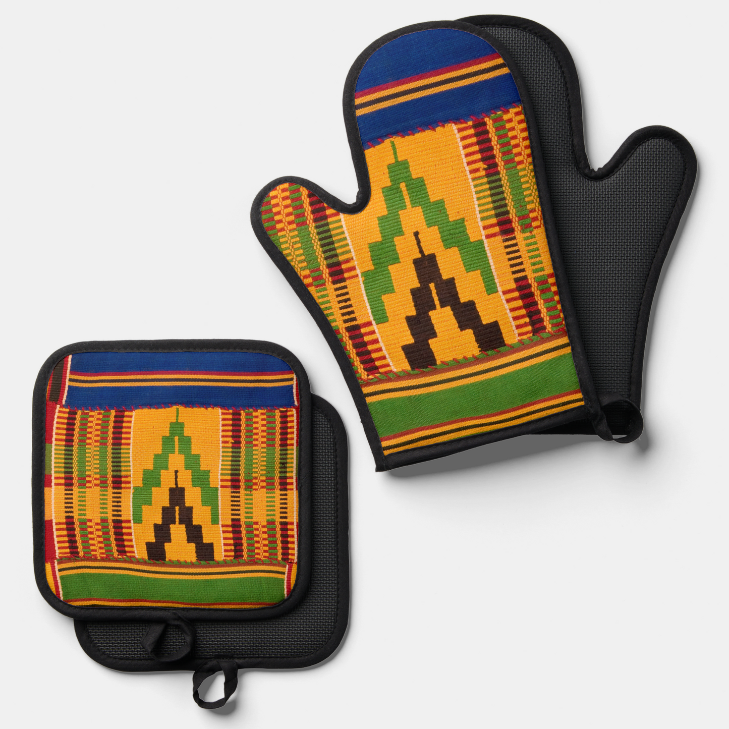 African Print Oven Mitt & Pot Holder Set