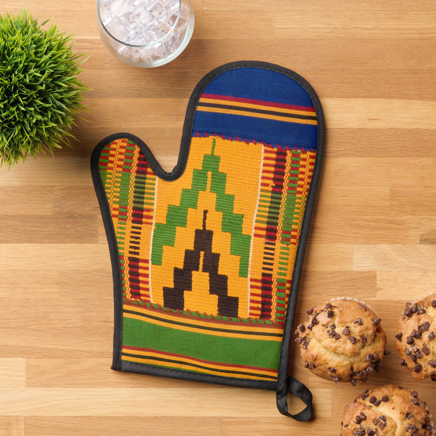 African Print Oven Mitt & Pot Holder Set